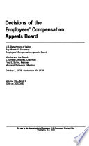 Decisions of the Employees' Compensation Appeals Board
