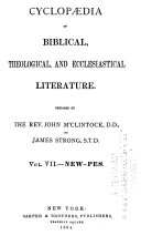 Cyclopædia of Biblical, Theological, and Ecclesiastical Literature