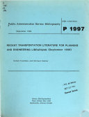 Public Administration Series--Bibliography