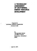 A Technology Assessment of Geothermal Energy Resource Development