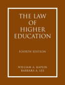 The Law of Higher Education, 2 Volumes