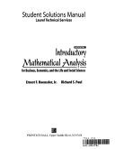 Cover of Introductory Mathematical Analysis for Business, Economics, and the Life and Social Sciences