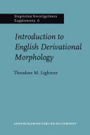 Read Pdf Introduction to English Derivational Morphology