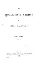 The Miscellaneous Writings of Lord Macaulay Pdf/ePub eBook