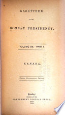 Gazetteer of the Bombay Presidency    