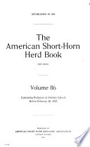 The American Short horn Herd Book Book
