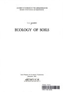 ECOLOGY OF SOILS Book