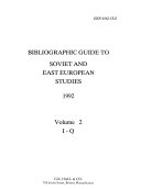 Bibliographic Guide to Soviet and East European Studies, 1992