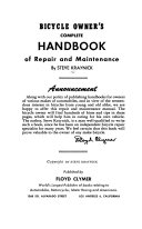 Bicycle Owner's Complete Handbook of Repair and Maintenance
