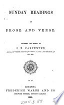 Sunday readings in prose and verse, selected and ed. by J.E. Carpenter