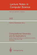 Computational Geometry and Its Applications