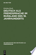 Deutsch als Fremdsprache im Russland des 18. Jahrhunderts