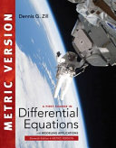 A First Course in Differential Equations With Modeling Applications Book