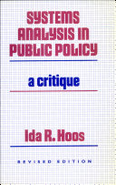 Systems Analysis in Public Policy