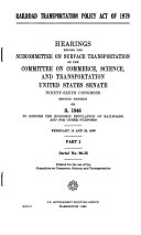 Railroad transportation policy act of 1979