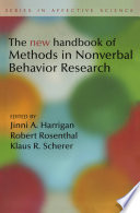 New Handbook of Methods in Nonverbal Behavior Research Book