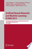 Artificial Neural Networks and Machine Learning    ICANN 2013 Book