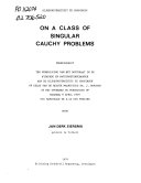 On a Class of Singular Cauchy Problems Book