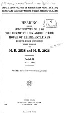 Hearings Before the Committee on Agriculture, House of Representatives, Eighty-first Congress, First-[second] Session