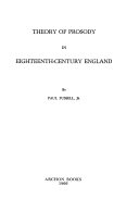 Theory of Prosody in Eighteenth-century England