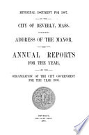 Municipal Documents of the City of Beverly  Massachusetts Book