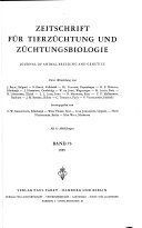 Journal of Animal Breeding and Genetics