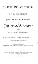 Proceedings of the     Convention of Christian Workers in the United States and Canada