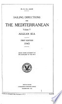 Sailing Directions for the Mediterranean   Vol  V