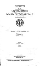 Reports of the United States Board of Tax Appeals