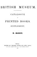 The British Museum Catalogue of Printed Books, 1881-1900