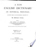 A New English Dictionary on Historical Principles Book