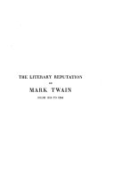 The Literary Reputation of Mark Twain from 1910 to 1950