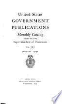 Catalogue of Publications Issued by the Government of the United States