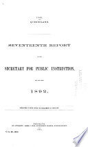 Report of the Secretary for Public Instruction    