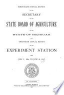 Annual Report of the Secretary of the State Board of Agriculture and Annual Report of the Experiment Station