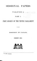 Sessional Papers Of The Parliament Of The Dominion Of Canada