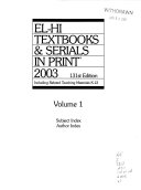 El Hi Textbooks   Serials in Print  2003