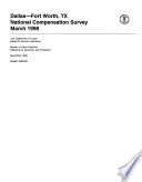 Dallas   Fort Worth  TX National Compensation Survey  March 1998 Book