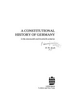 A Constitutional History of Germany in the Nineteenth and Twentieth Centuries