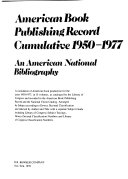 American Book Publishing Record Cumulative, 1950-1977: Title index