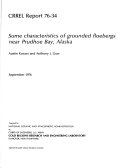 Read Pdf Some Characteristics of Grounded Floebergs Near Prudhoe Bay  Alaska