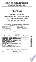 Energy and Water Development Appropriations for 1990