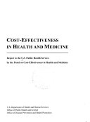 Cost-effectiveness in Health and Medicine