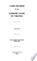Cases Decided in the Supreme Court of Virginia