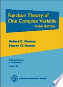 Function Theory of One Complex Variable Book