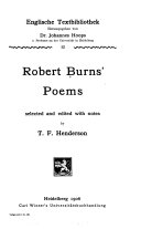 Robert Burns  Poems