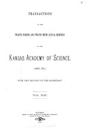 Transactions of the ... Annual Meeting of the Kansas Academy of Science