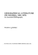Geographical Literature on Nigeria, 1901-1970