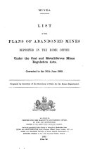 List of Plans of the Abandoned Mines