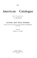 The American Catalogue Book